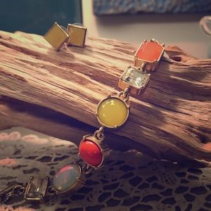 Ann Taylor Loft Rhinestone Bracelet and Earrings